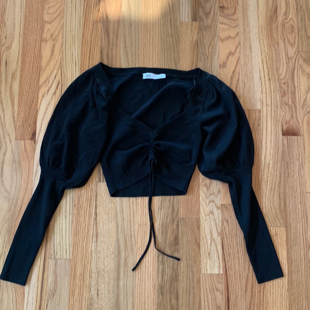 Cropped black sweater